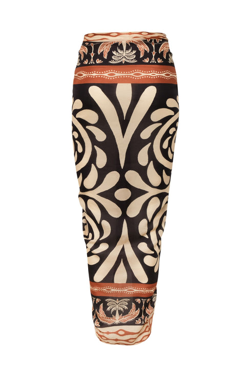 De La Falaise Cotton Silk Sarong / Black Arabesque